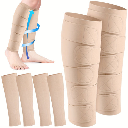 Compression Leg Wraps 3 Pairs – Adjustable Lower Leg Wrap for Lymphedema, Shin Splints & Calf Support, Breathable Non-Slip Compression