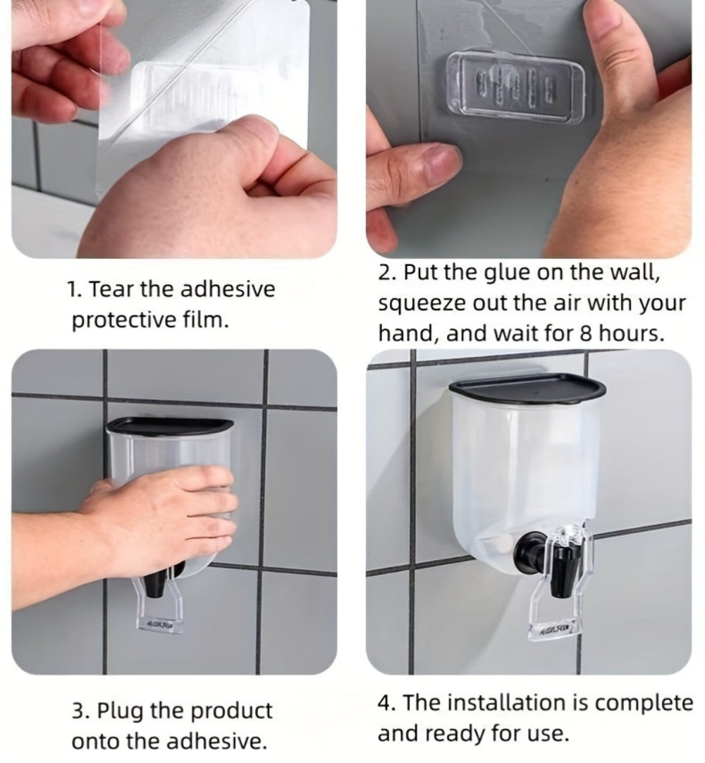 Mouthwash Dispenser Wall Mounted 2-Pack 21 oz Plastic Container - No Electricity Required for an Everyday Personal Care Routine
