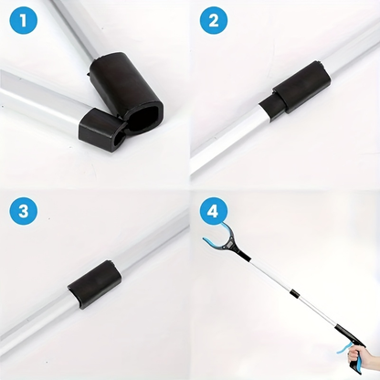 Grabber Tool Reacher 32-Inch Foldable Telescopic – 360° Rotating Jaws & Magnetic Tip Litter Picker, Lightweight Easy-Grip Reaching Tool