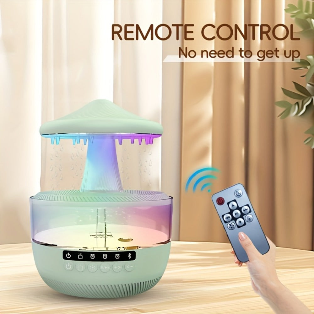 Humidifier 350ml Raindrop Music Design with Color LED, Bluetooth Speaker, Remote and USB Power