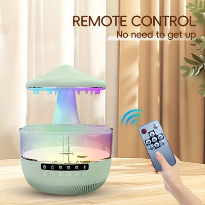 Humidifier 350ml Raindrop Music Design with Color LED, Bluetooth Speaker, Remote and USB Power