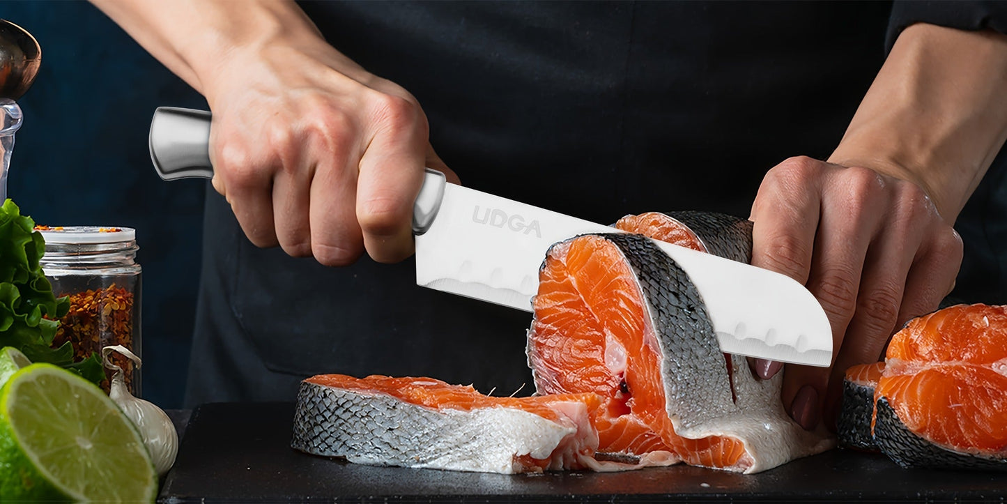 Stainless Steel Kitchen Knife Set Chef Knife Damascus Black Knife Block for Home Cooking, Dining and Outdoor Meals