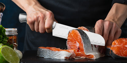 Stainless Steel Kitchen Knife Set Chef Knife Damascus Black Knife Block for Home Cooking, Dining and Outdoor Meals