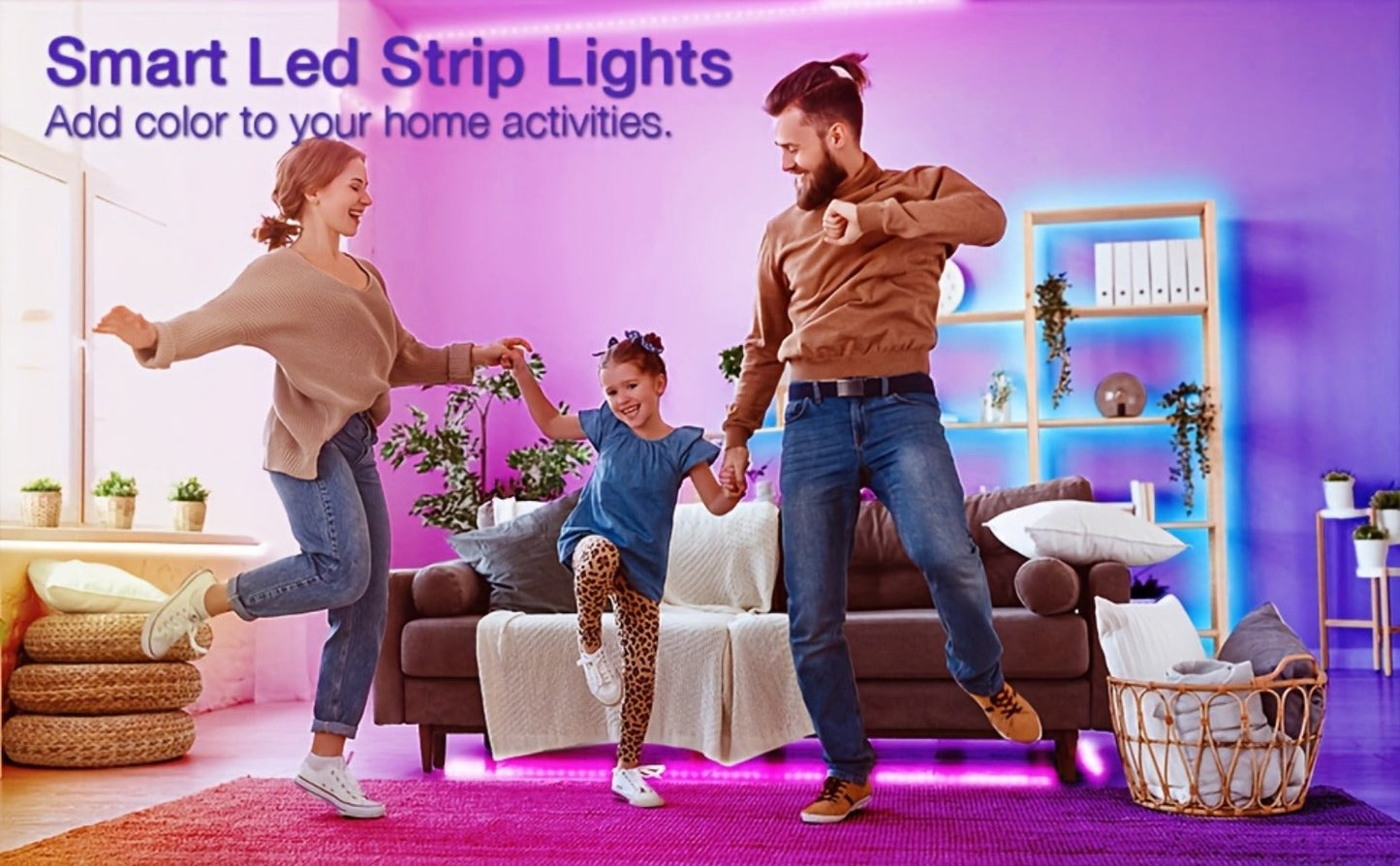 RGB LED Strip Lights Music Sync Color Changing for an Everyday Personal Care Routine, with the Listed Configuration