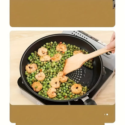 Nonstick Frying Pan with Lid 9.45 10.24 11.02 Inch Cast Iron Style Flat Bottom Skillet for Home Cooking, Dining and Outdoor Meals