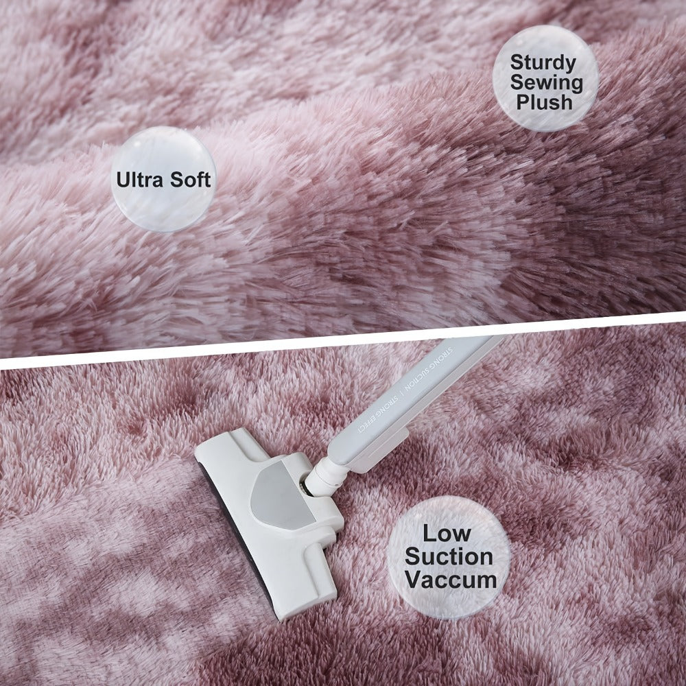 Tie Dye Plush Area Rug – Ultra Soft Thick Fluffy Durable Carpet for Living Room & Bedroom | Easy Care Portable Sofa & Coffee Table Floor Mat