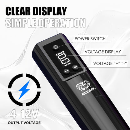 Wireless Rotary Tattoo Machine Neebol Cordless Pen, 6- Battery Life, Portable Design, Cartridge Compatible