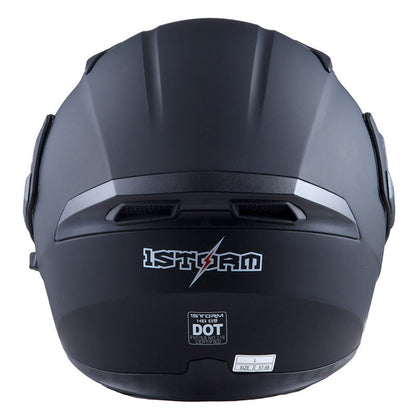 Motorcycle Helmet Modular Flip-Up Full-Face Shell with Dual Visors, S-XL Sizes and Arrow, Storm or Glossy Styles