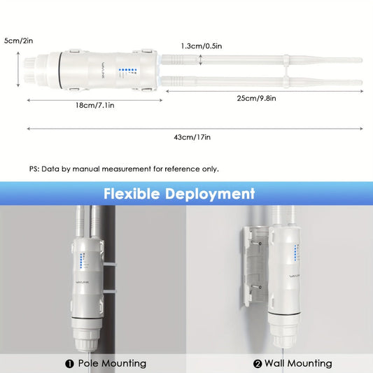 Outdoor WiFi Access Point Long Range AC600 Dual Band, Wavlink WN570HA1 CPE with 7dBi Antenna, 1000mW High Power