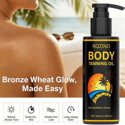 Body Tanning Oil Tan Boosting & Ultra 3.381oz - Alcohol-Free Natural Bronze Sunless Tanning for All Skin Types