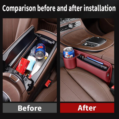 Seat-Gap Car Organizer with Cup Recess and Phone Storage in Four Color Pairs or Left-Side Black Pack
