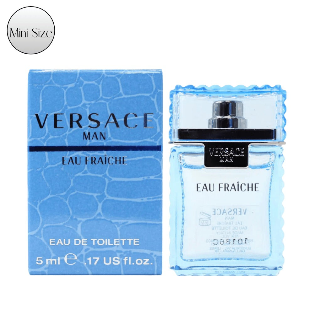 Eau de Toilette Versace Man Eau Fraiche 5ml Mini Travel Spray in Slim Clear Portable Atomizer