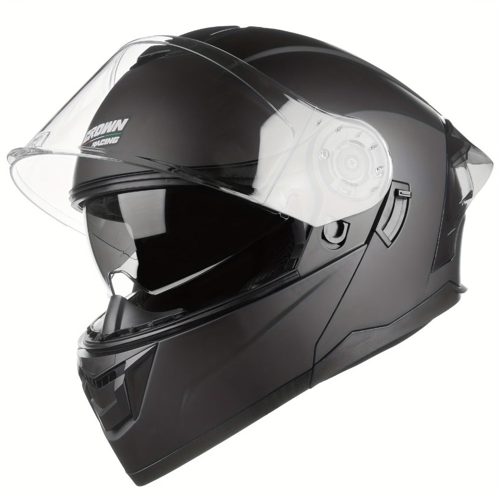 Modular Motorcycle Helmet Flip-Up Full Face – Dual Visor (Clear + Sun Visor), DOT-Style Flip Up Helmet for Men & Women