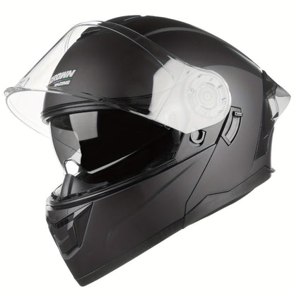 Modular Motorcycle Helmet Flip-Up Full Face – Dual Visor (Clear + Sun Visor), DOT-Style Flip Up Helmet for Men & Women