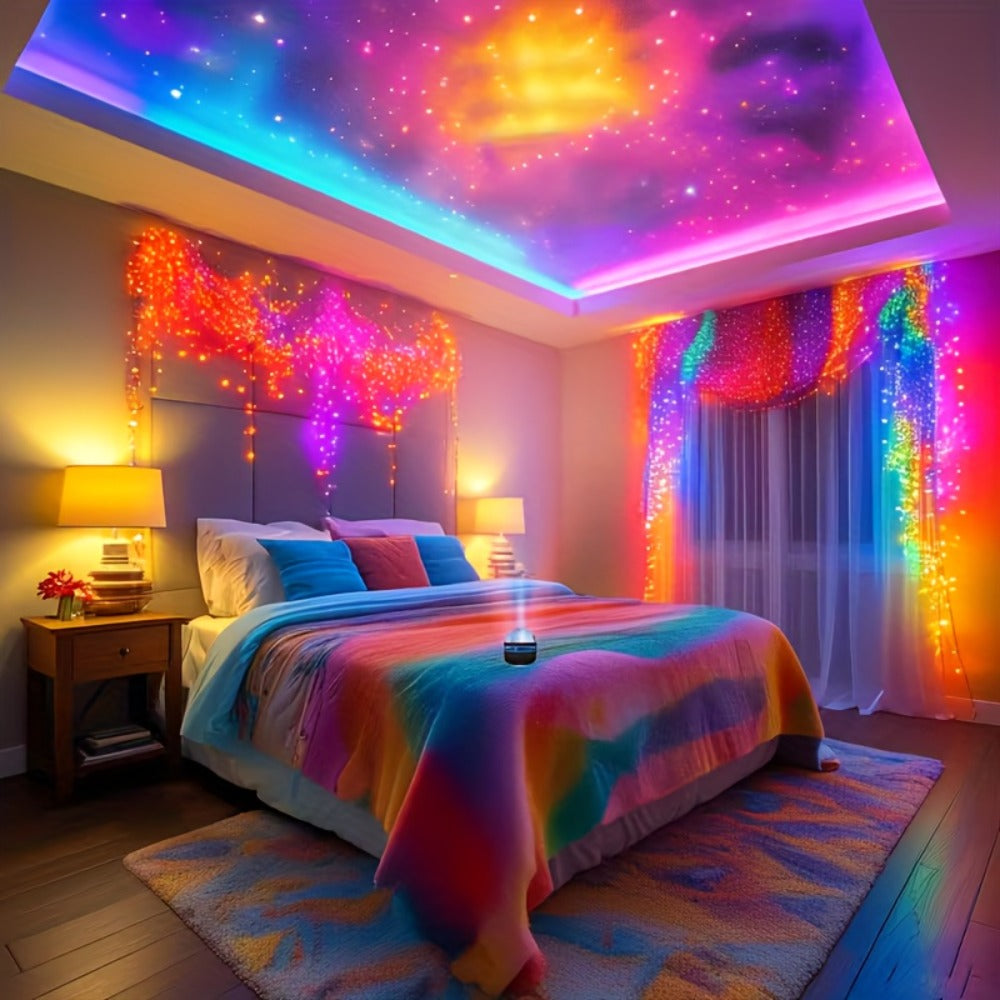 Water Ripple Projection Lamp 3D Dynamic Wave Atmosphere Light, USB Powered, Remote Control