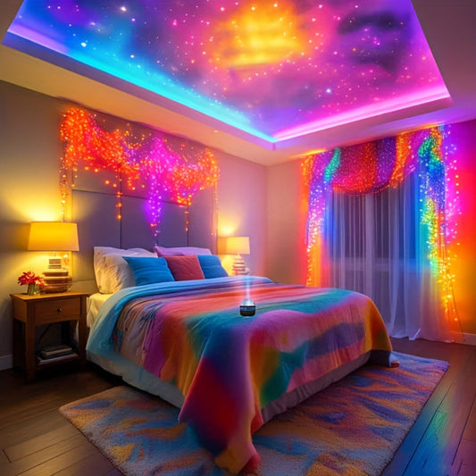 Water Ripple Projection Lamp 3D Dynamic Wave Atmosphere Light, USB Powered, Remote Control