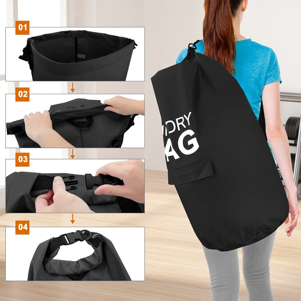 Large Laundry Bag Backpack with Adjustable Shoulder Strap | Foldable Portable Laundry Basket Machine Washable | Space Saving Hamper