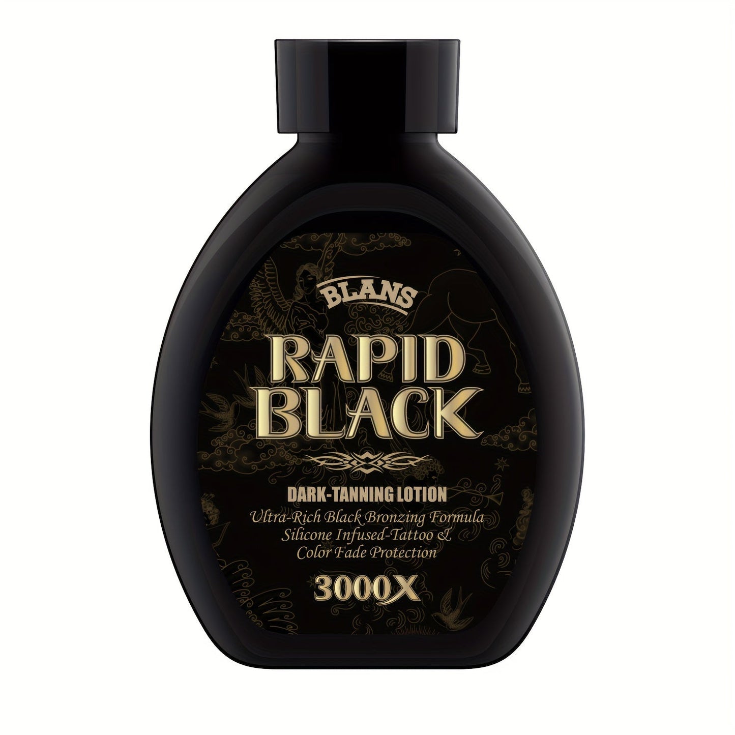 Black Flip-Cap Self-Tanning Lotion 200ml with Coconut and Glycerin Labeling for Body Application