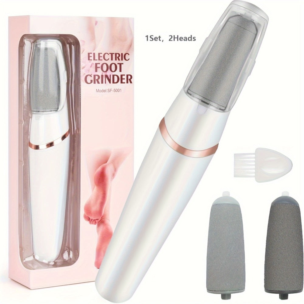 Electric Foot File Callus Remover IPX4 Waterproof Auto Light 2 Speed Interchangeable Grinding Heads Portable Pedicure Tool Dead Skin Cracked