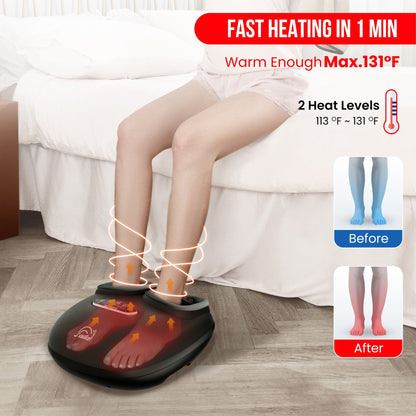 Shiatsu Foot Massager with Heat, Deep Kneading, Compression & Vibration, Electric Foot Massage Machine for Men Women