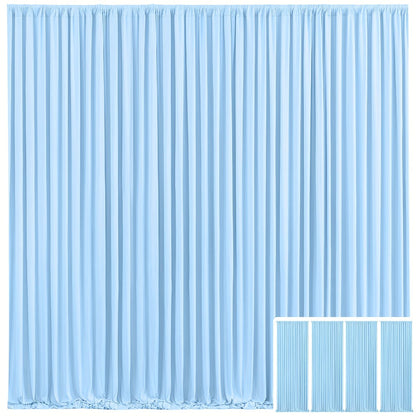 Backdrop Curtains 4 Pack 59x118 Inch, Wrinkle-Resistant Non-Transparent Party Decoration Fabric with Pole Pocket