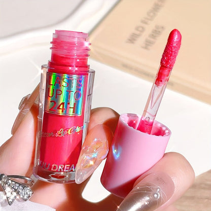 24H Waterproof Glitter Lip Gloss & Lip Stain Set 3PCS, Lip Oil Formula, for Makeup, Travel and Everyday Vanity Use