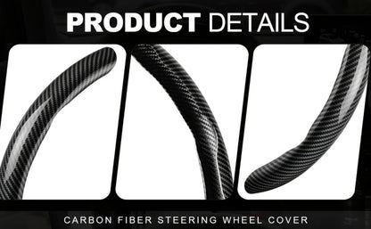 Steering Wheel Cover Carbon Fiber 3Pcs – Anti-Slip Scratch-Resistant Protector for Toyota RAV4, Camry, Corolla, Highlander, Tacoma, Tundra