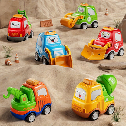 Transport Construction Truck Toy for Boys, 16.9 Inch Large Carrier Truck with 6 Cars, Lights & Sounds