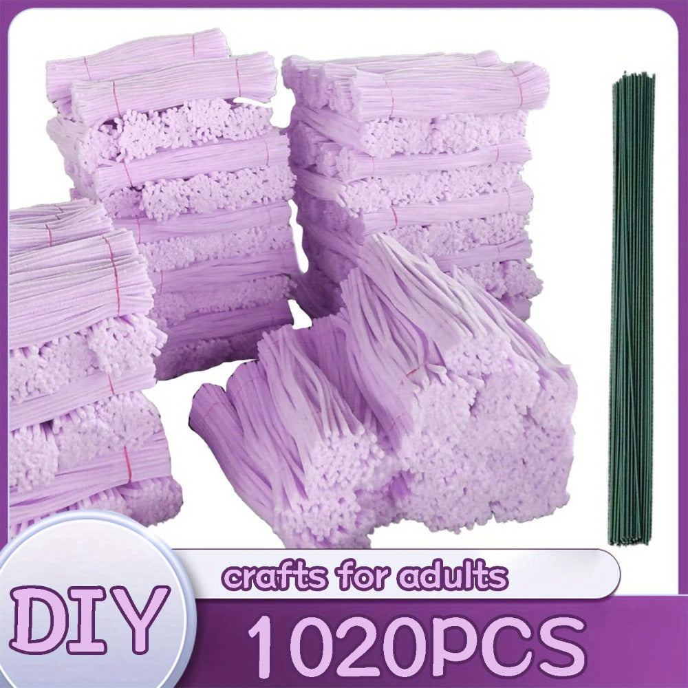 Pipe Cleaners 1020pcs Chenille Stems 20 Colors, Upgraded Thick Fuzzy Sticks with Patterned Rods for Kids Adults Teachers