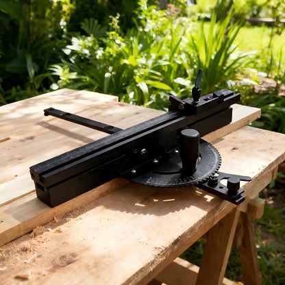 400mm Woodworking Angle Gauge with Adjustable Fence & Guide Rail – Precision Miter Measuring Tool Compatible with 30mm & 45mm T-Track