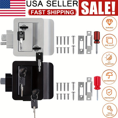 RV Door Lock Replacement – Travel Trailer Entry Door Lock with Deadbolt, Fits 2-3/4" x 3-3/4" Hole, 1-1/4" to 1-1/2" Door Thickness