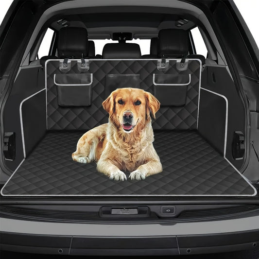 Dog Cargo Liner for SUV Sedan & Van – Waterproof Trunk Mat with Bumper Flap Protector, Non-Slip 600D Oxford, Universal Fit
