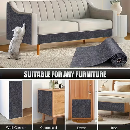 Cat Scratch Mat 55"x15" Trimmable Self-Adhesive Cat Scratching Pad for Furniture Sofa Couch Wall Door Corner Protection