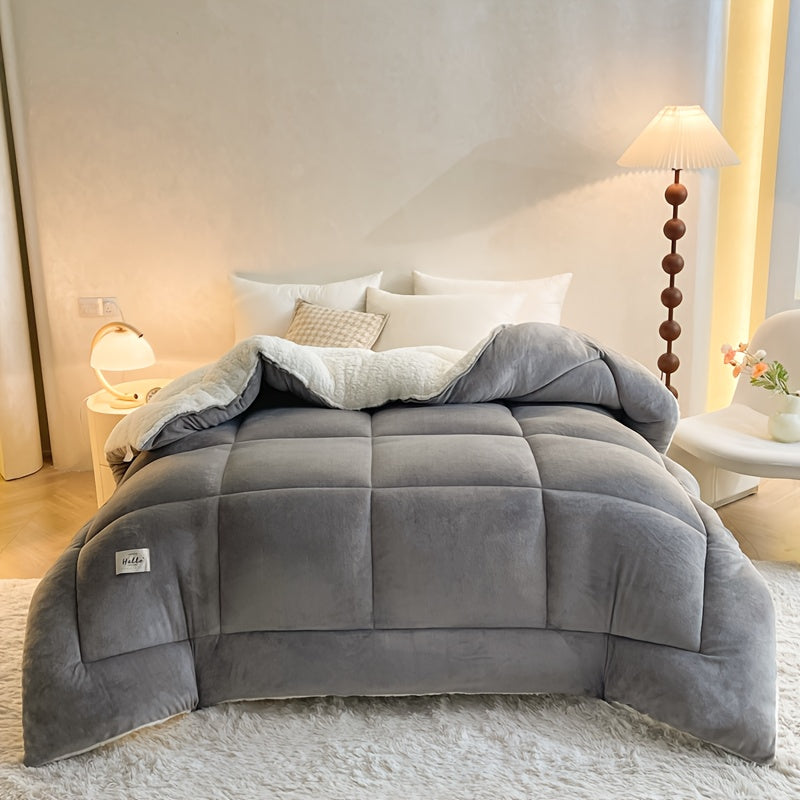 Box-Quilted Solid Comforter in Five Colors with Twin, Full, Queen and King Dimension Options