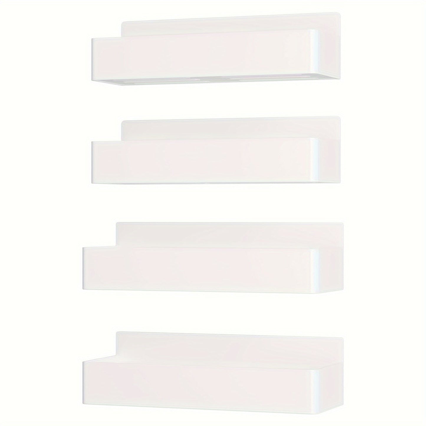 Magnetic Refrigerator Spice Rack Trays in Black or White with Two- or Four-Piece Set Options
