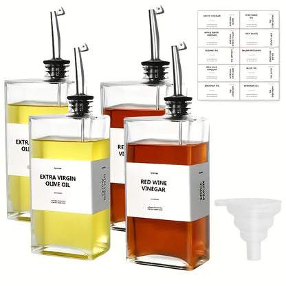 Glass Oil Dispenser Bottle 350ml – Olive Oil Vinegar Soy Sauce Coffee Syrup Dispenser for Kitchen