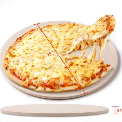 Pizza Stone for Oven and Grill Cordierite Baking Stone Thermal Shock Resistant for Pizza Bread Rectangular 15x11.8 Inch Round 15 Inch