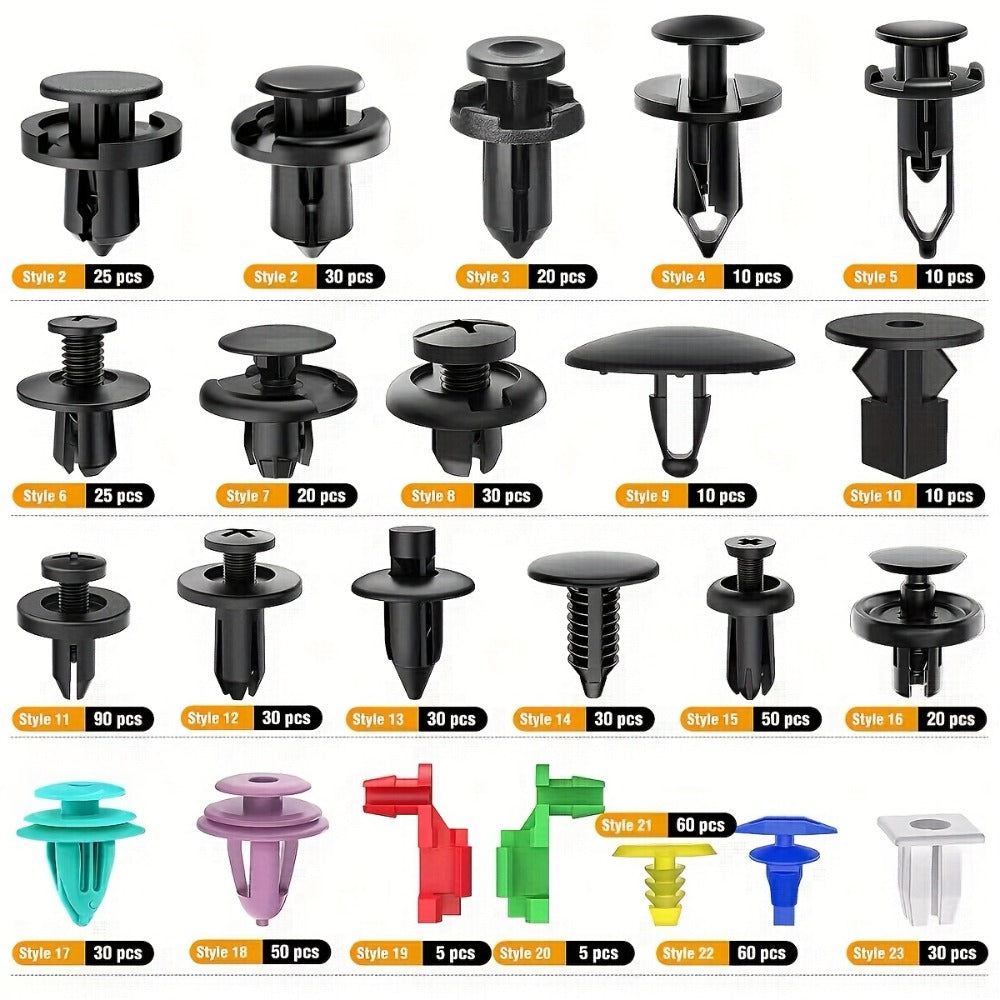 725-Piece Automotive Fastener Clip Kit – Body Push Pin Rivet Assortment for Bumper, Door Trim & Panel Removal Car Disassembly Tool Set