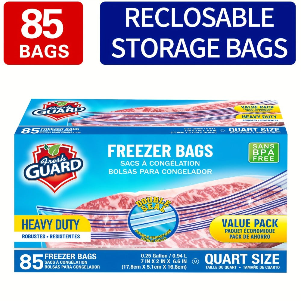 Reclosable Food Storage Bags Heavy Duty Ziplock Seal Fresh-Keeping Bags for Fruits Vegetables Grains Meat Kitchen Organizer Multiple Sizes
