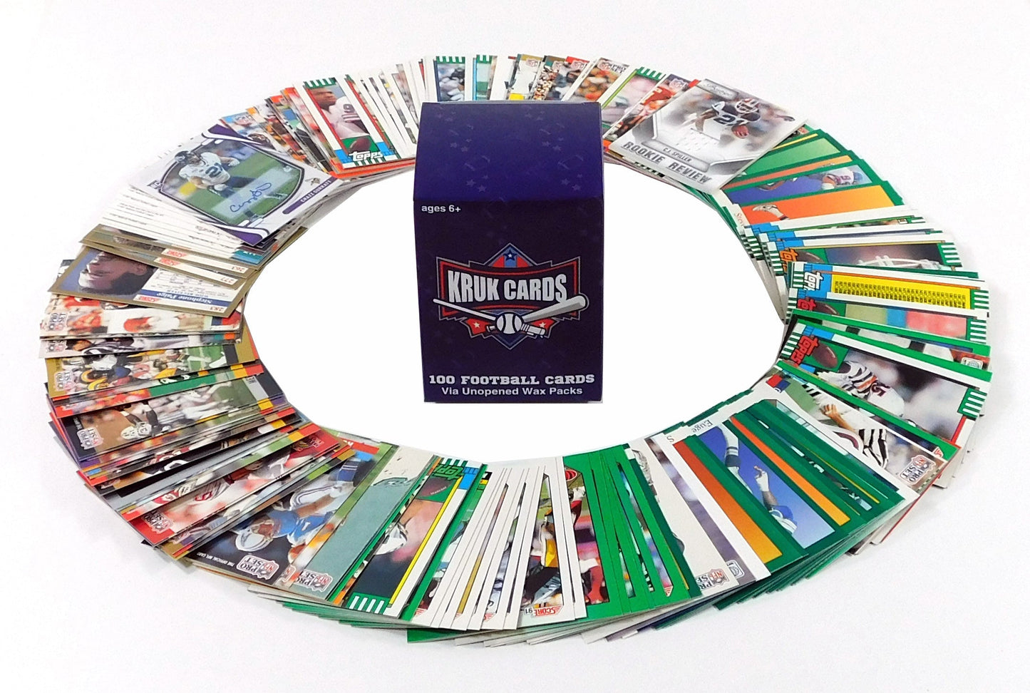 Sports Trading Cards, 100-Card NFL Football Assortment in Mixed Retail Pack Presentation for Collectors