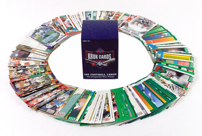 Sports Trading Cards, 100-Card NFL Football Assortment in Mixed Retail Pack Presentation for Collectors