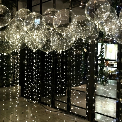 Party Decorations 20-Piece Clear Bobo Balloon Kit with LED String Lights and Six Light Color Options