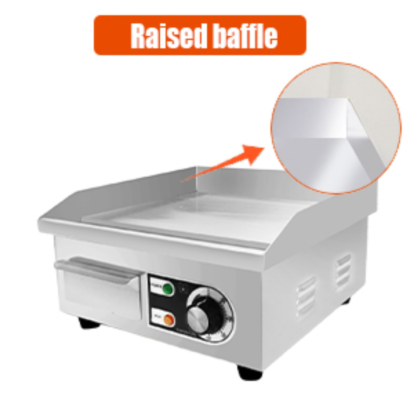 Electric Flat Top Grill 14"/22", Commercial Teppanyaki Griddle, Non-Stick Cast Iron Cooking Surface