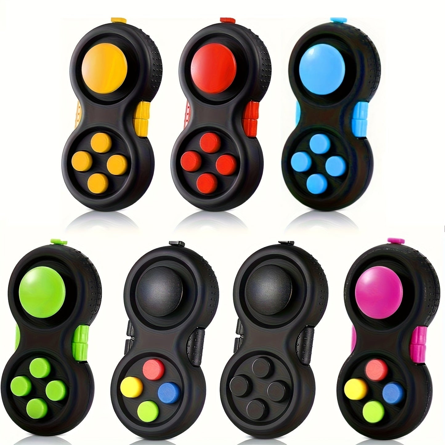Handheld Fidget Controller Toy with Buttons, Roller, Switch and Seven-Color Checkout Assortment