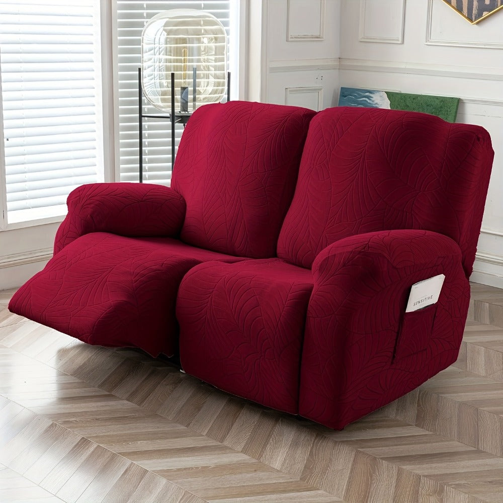 Sofa Cover Big-Leaf Jacquard High-Stretch Recliner Slipcover for 1, 2 or 3 Seats and Console Loveseats
