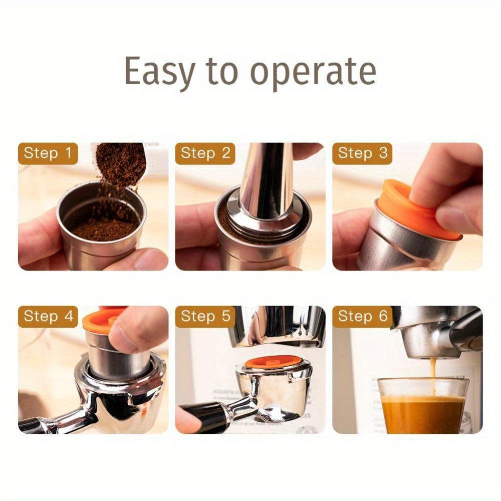 Reusable Coffee Filter Capsule for Illy Y3.2 & X7.1 Machines, Stainless Steel Refillable Coffee Pod Cup with Tamper