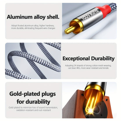 Gold-Plated 2RCA to 2RCA Stereo Audio Cable High-Fidelity Sound for Home Theater HDTV Gaming for an Everyday Personal Care Routine