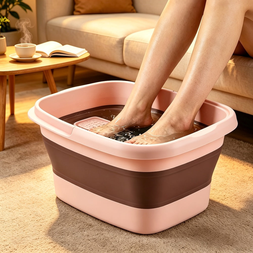 Collapsible Foot Bath Basin 3.96 Gal Foldable Foot Soak Tub with Massage Acupoints Handles Deep Soak Pedicure Home Spa Foot Relief Upgraded