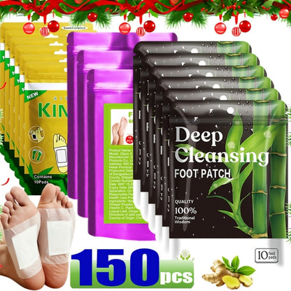Detox Foot Patches with Bamboo Vinegar Ginger & Lavender – Natural Plant Formula Deep Cleansing Overnight Foot Pads