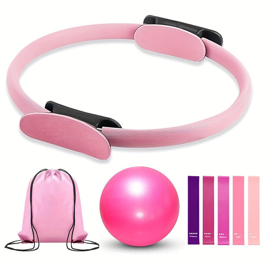Yoga Pilates Ring Set 8-Piece – TPE Non-Slip Exercise Rings for Flexibility, Strength Training & Body Shaping